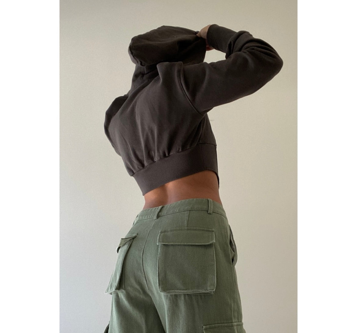 Hooked on you-Cropped hoodie